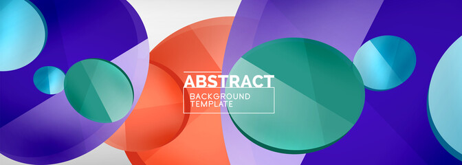 Abstract glossy round shapes vector background. Vector futuristic illustration for covers, banners, flyers and posters and other