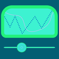 An abstract neon colored data chart display.