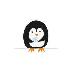 Funny Penguin isolated on white. Sketch for your design