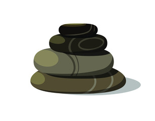 Spa stones for massage. Flat illustration