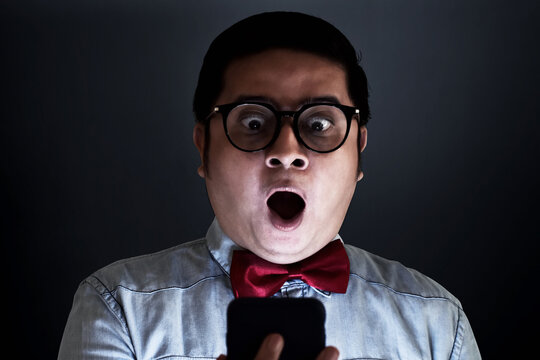Portrait of nerd with glasses