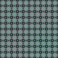 creative abstract geometric seamless pattern with beautiful fractal ornament assembled in geometric order on green background