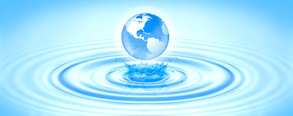 Save clean water, globe world for environmental, ecology, nature, pure water, skincare, keep ocean...