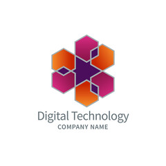 Abstract logo concept design for digital technologies, business, education, health.