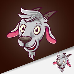 Goat Head Smile Mascot Cartoon