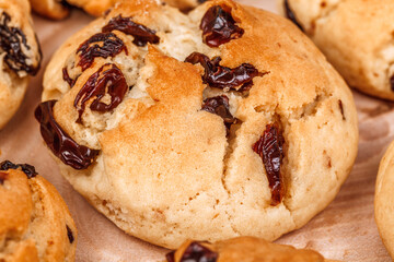 Detail of raisin cookies