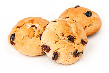 group of raisin cookies close-up
