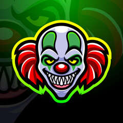 Clown head mascot esport logo design