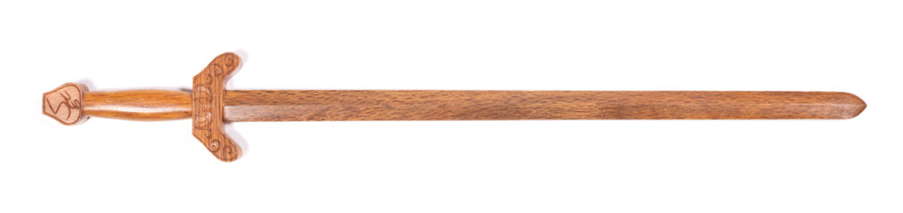 Chinese wooden sword isolated