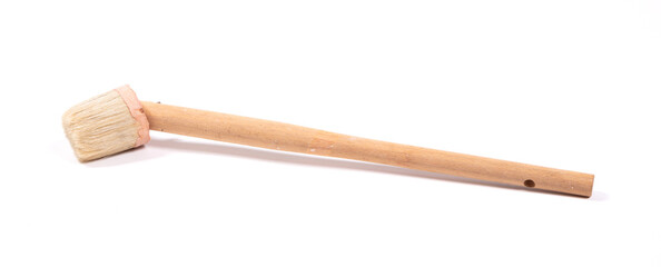 Old wooden paint brush isolated