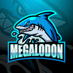 Megalodon mascot esport logo design © frescostudio