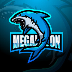 Megalodon mascot esport logo design