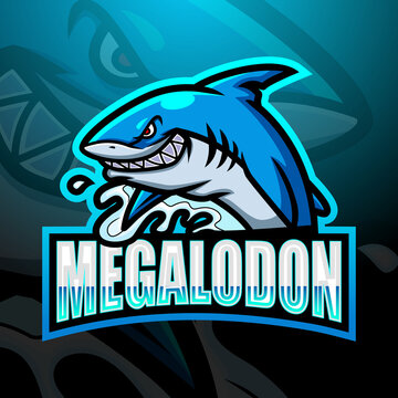 Megalodon mascot esport logo design