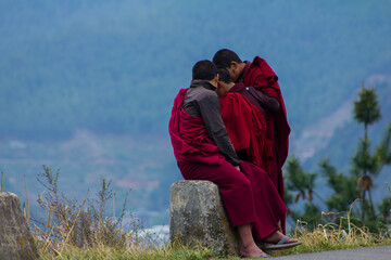 Buddhist Monks in Bhutan