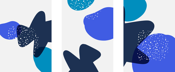 Fototapeta premium Hand drawn doodle shapes, wall art painting style, vector abstract background templates. A4 poster design or for covers, banners, flyers