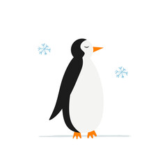 Funny Penguin isolated on white. Sketch for your design