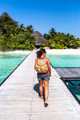 Fototapeta premium Woman on holidays in Maldives