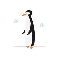 Funny Penguin isolated on white. Sketch for your design