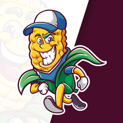 Smile Corn Mascot Cartoon Running