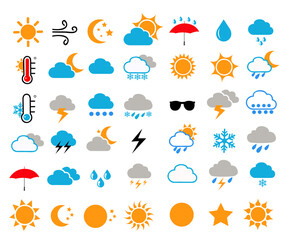 weather icons vector illustration - obrazy, fototapety, plakaty