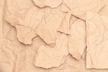 Torn recycled crumpled paper. Background and texture