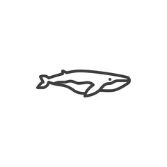 Whale fish line icon. linear style sign for mobile concept and web design. Minke whale outline vector icon. Symbol, logo illustration. Vector graphics