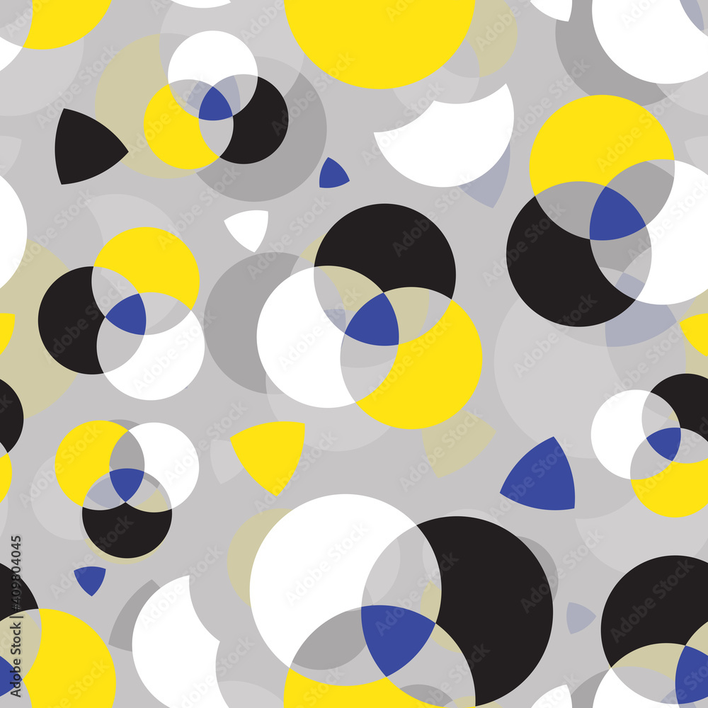Poster seamless repeating pattern of circles of different colors