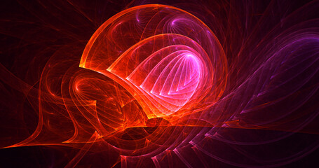 3D rendering abstract multicolor fractal light background