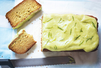 Avocado lime zesty loaf cake 