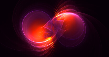 3D rendering abstract multicolor fractal light background