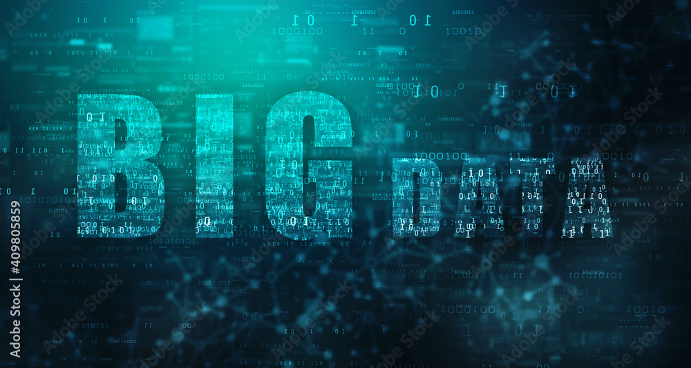 Poster abstract futuristic big data network illustration, big data network technology background. hi-tech d
