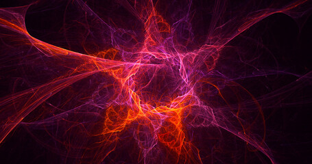 3D rendering abstract multicolor fractal light background