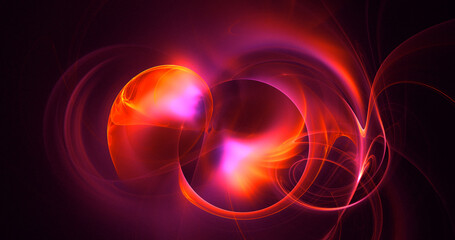 3D rendering abstract multicolor fractal light background