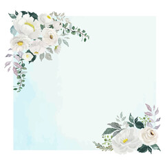 Watercolor flower frame artwork illustration background