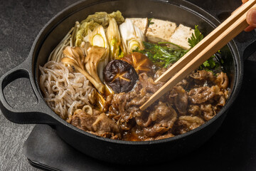 和牛ですき焼き Sukiyaki of high-quality Japane beef