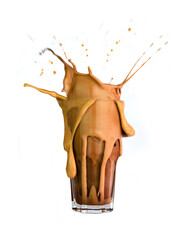 Chocolate milk shake with a splash
