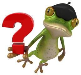 Fototapeta premium Fun french frog - 3D Illustration