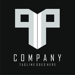 white and gray color logo vector design