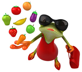 Fun frog - 3D Illustration