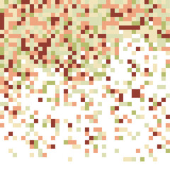 Multi colored pixelation. Vector background with colored pixel grid. Pixel mosaic illustration.