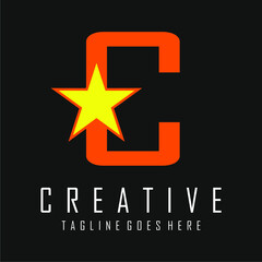 letter C logo with star symbol combination