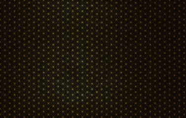 Japanese-style background material with a golden asanoha pattern on black Japanese paper