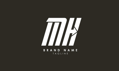 Alphabet letters Initials Monogram logo MH, HM, M and H, Alphabet Letters MH minimalist logo design in a simple yet elegant font, Unique modern creative minimal circular shaped fashion brands
