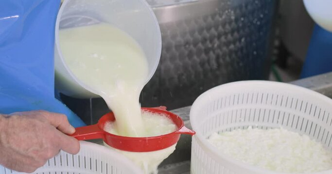Produzione ricotta di capra fresca