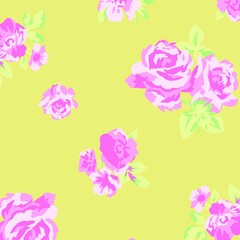 Floral seamless pattern. Hand drawn. For textile, wallpapers, print, wrapping paper. Vector stock illustration.