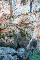 The Varsak pothole (Varsak Obruk ) that swallows the whole water of Duden Waterfall sources in Antalya