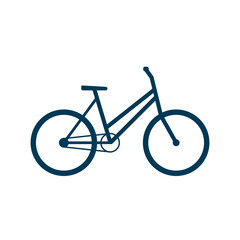 Fototapeta premium Bicycle linear icon. Simple road bike for travel and sports. Two-wheeled transport movement. Vector sign isolated on white background