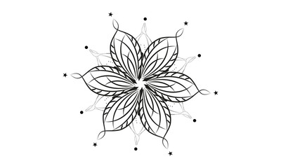 Single line flowers set stock illustration