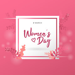 March 8 greeting card. Background template for International Women's Day.