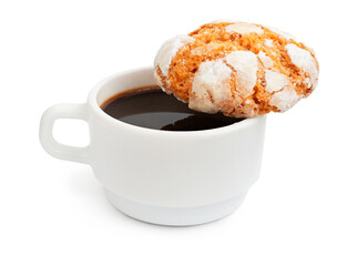Coffee cup and cookie